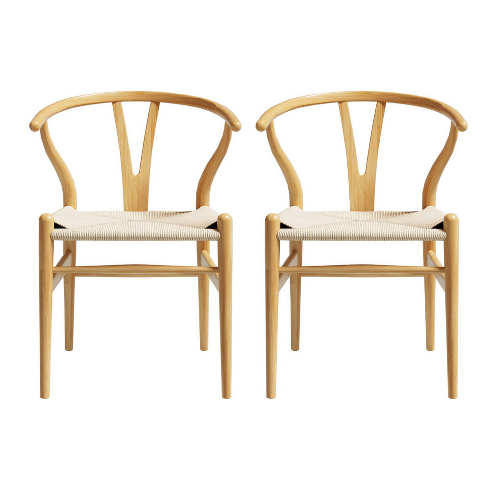Cockatoo Valley natural wishbone dining armchair with woven paper rope seat