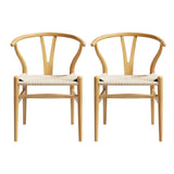 Cockatoo Valley natural wishbone dining armchair with woven paper rope seat