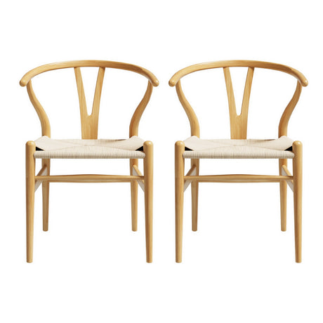 Cockatoo Valley natural wishbone dining armchair with woven paper rope seat