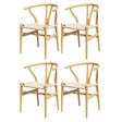 Artiss Wishbone Rattan Seat Dining Chair Set — Set of 4 or Set of 6 — Allure Home Collections