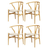 Artiss Wishbone Rattan Seat Dining Chair Set — Set of 4 or Set of 6 — Allure Home Collections