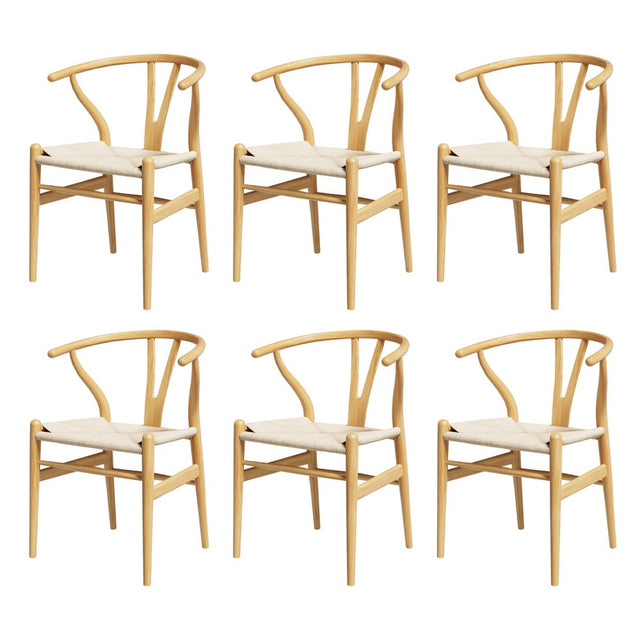 Cockatoo Valley natural wishbone dining armchair with woven paper rope seat
