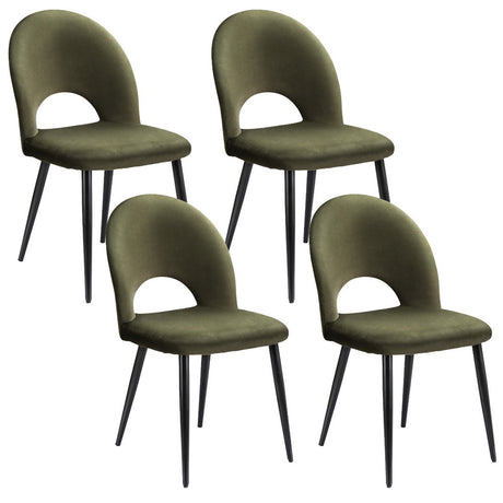 Artiss Velvet Hollow-Back Green Dining Chairs — Set of 4 — Allure Home Collections
