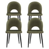 Artiss Velvet Hollow-Back Green Dining Chairs — Set of 4 — Allure Home Collections