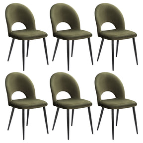 Ebenezer green velvet dining chair in a modern dining room