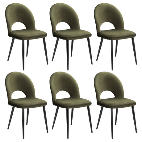 Ebenezer green velvet dining chair in a modern dining room