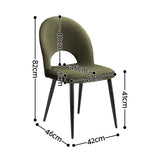 Ebenezer green velvet dining chair in a modern dining room