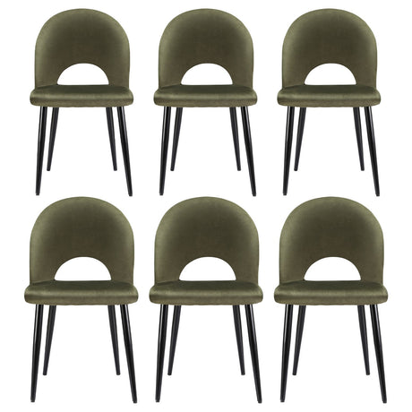 Ebenezer green velvet dining chair in a modern dining room