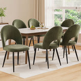 Ebenezer green velvet dining chair in a modern dining room