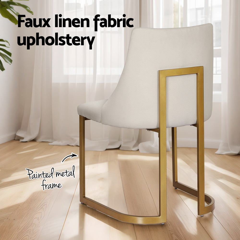 Aldgate Dining Chair 2pcs, Beige Linen