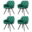 Artiss Velvet Diamond-Tufted Armchair Dining Chairs — Set of 4, Green or Blue — Allure Home Collections