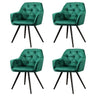 Artiss Velvet Diamond-Tufted Armchair Dining Chairs — Set of 4, Green or Blue — Allure Home Collections