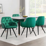 Artiss Velvet Diamond-Tufted Armchair Dining Chairs — Set of 4, Green or Blue — Allure Home Collections