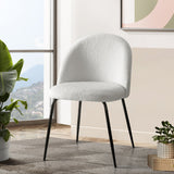 Angaston Winged Dining Chair, White Sherpa 2pcs