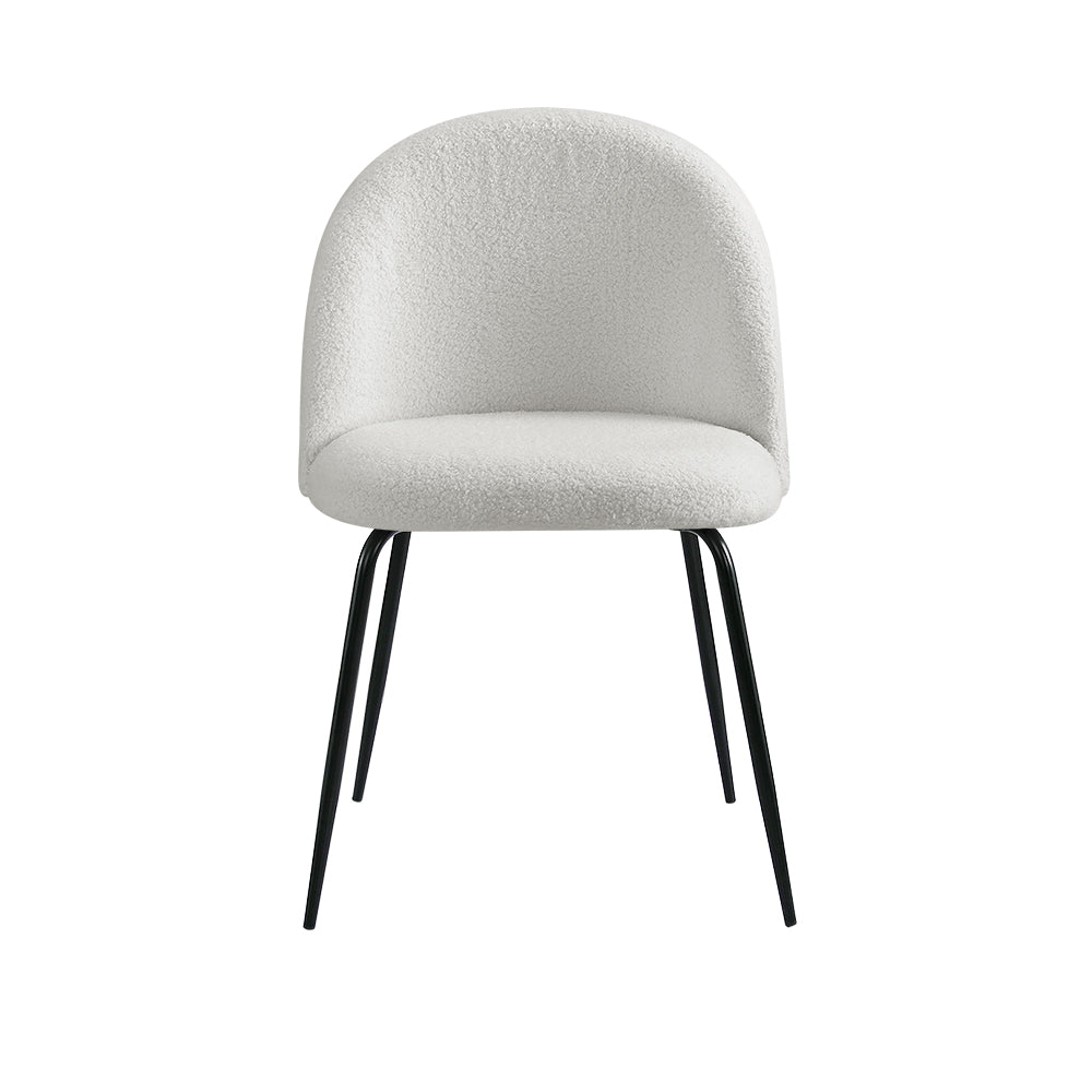 Angaston Winged Dining Chair, White Sherpa 2pcs