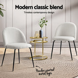 Luxury Sherpa Boucle White Dining Chairs Set