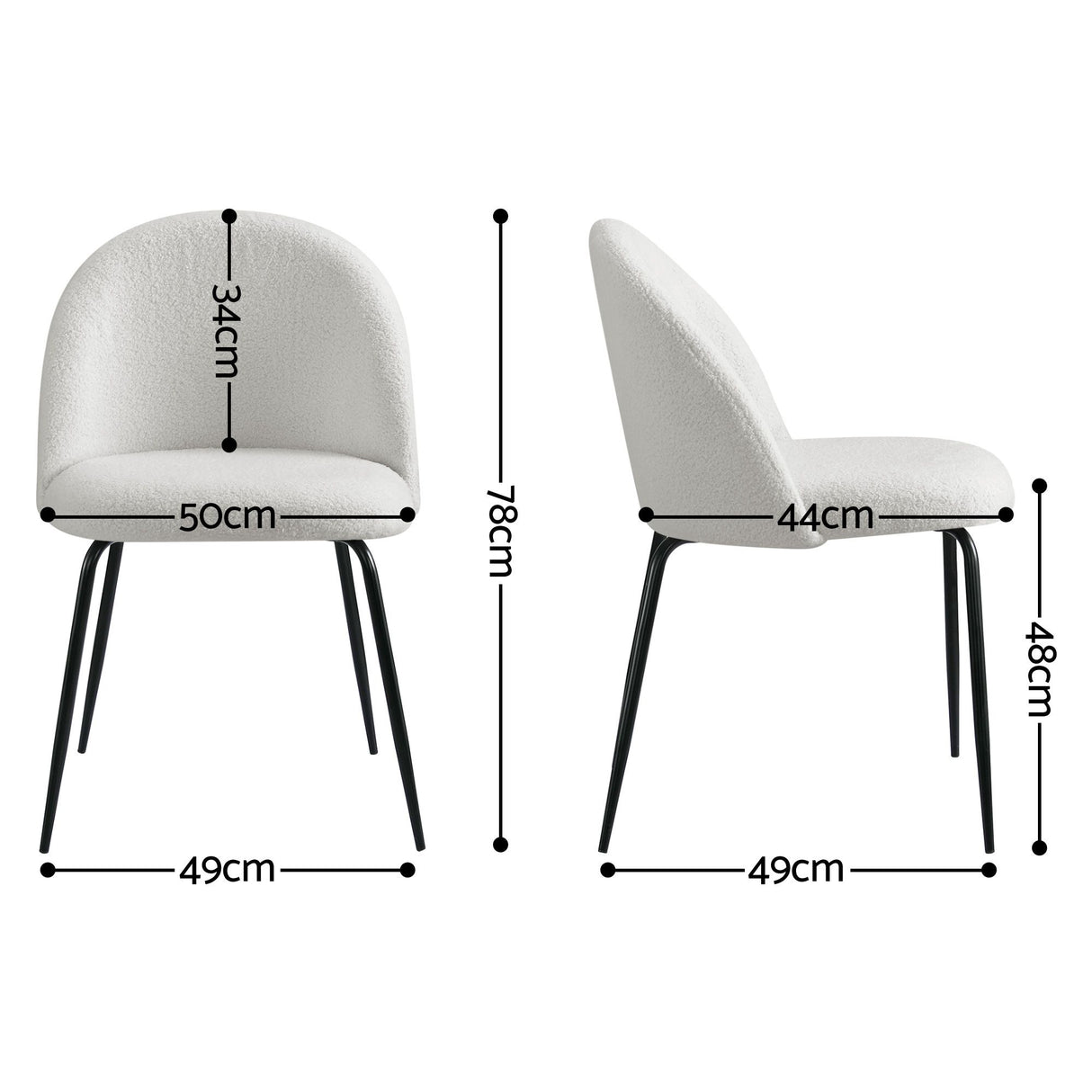 Hahndorf Winged Dining Chair, White Sherpa 6pcs