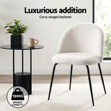 Hahndorf Winged Dining Chair, White Sherpa 6pcs