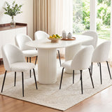 Hahndorf Winged Dining Chair, White Sherpa 6pcs