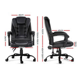 Artiss Executive Massage Office Chair — Black PU Leather, 2-Zone Vibration — Allure Home Collections