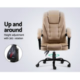 Artiss Executive Massage Office Chair — Brown PU Leather, 2-Zone Vibration — Allure Home Collections