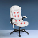 Artiss 8-Point Heated Massage Office Chair — Reclining, Black PU Leather — Allure Home Collections
