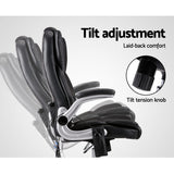 Artiss 8-Point PU Leather Massage Office Chair — High-Back, Black — Allure Home Collections