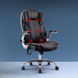 Artiss 8-Point PU Leather Massage Office Chair — High-Back, Black — Allure Home Collections