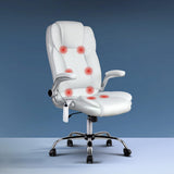 Artiss 8-Point PU Leather Massage Office Chair — High-Back, Black — Allure Home Collections