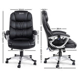 Artiss 8-Point Massage Office Chair with Heated Seat — Black PU Leather — Allure Home Collections
