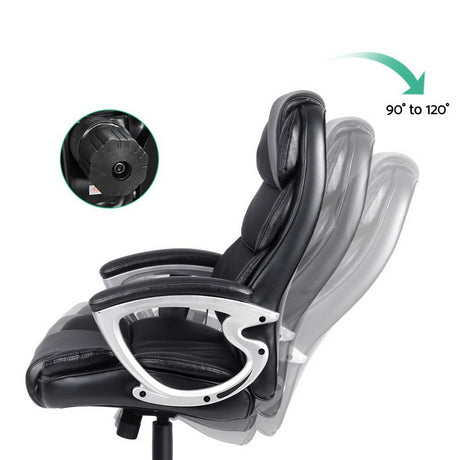 Artiss 8-Point Massage Office Chair with Heated Seat — Black PU Leather — Allure Home Collections