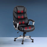 Artiss 8-Point Massage Office Chair with Heated Seat — Black PU Leather — Allure Home Collections