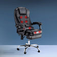 Artiss 8-Point Massage Office Chair with Footrest — Black PU Leather — Allure Home Collections