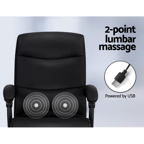Artiss Premium Massage Office Chair - Black Enhance your workday with comfort.