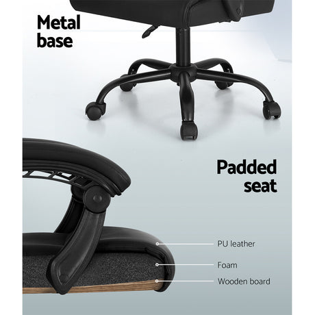 Artiss Premium Massage Office Chair - Black Enhance your workday with comfort.