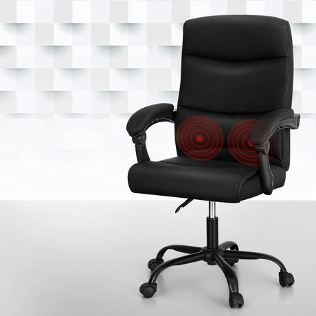 Artiss Premium Massage Office Chair - Black Enhance your workday with comfort.