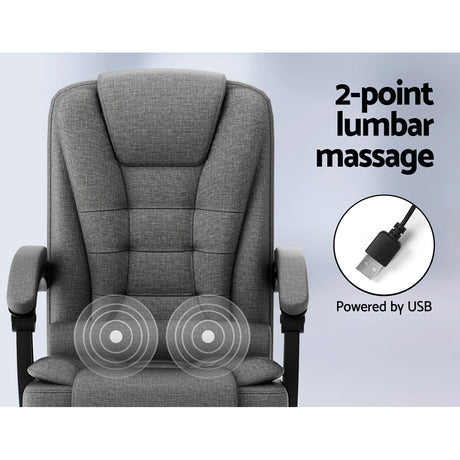 Artiss 2-Point Massage Office Chair — Black Fabric — Allure Home Collections