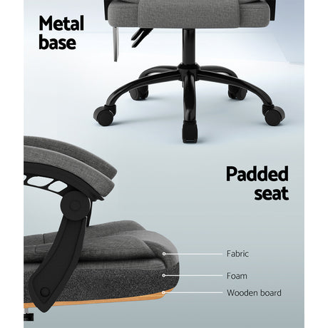Artiss 2-Point Massage Office Chair — Black Fabric — Allure Home Collections