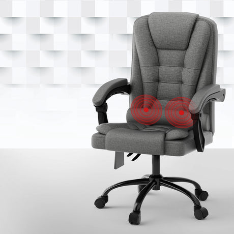 Artiss 2-Point Massage Office Chair — Black Fabric — Allure Home Collections