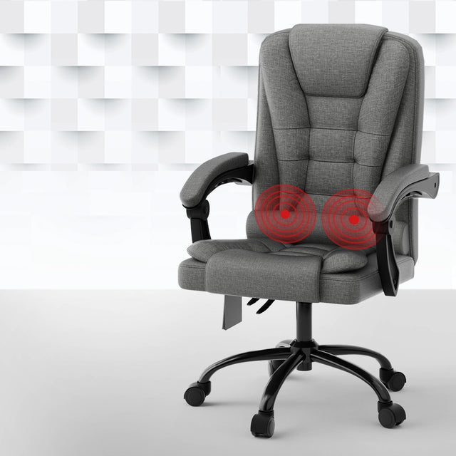 Artiss 2-Point Massage Office Chair — Black Fabric — Allure Home Collections