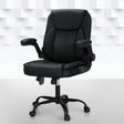 Artiss Mid-Back 2-Zone Vibration Massage Office Chair — Black Faux Leather — Allure Home Collections