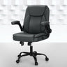 Artiss Mid-Back 2-Zone Vibration Massage Office Chair — Black Faux Leather — Allure Home Collections