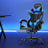 Artiss 2-Zone Massage Gaming Office Chair with Footrest — Black PVC Leather — Allure Home Collections