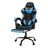 Artiss 2-Zone Massage Gaming Office Chair with Footrest — Cyan Blue PVC Leather — Allure Home Collections