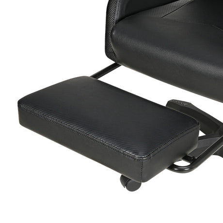 Artiss 6-Point Massage Gaming Office Chair — 7 LED Colours, Footrest, Black PVC — Allure Home Collections