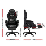 Albany black LED gaming chair with footrest in a gaming setup