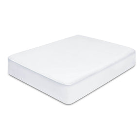 Barmouth bamboo terry waterproof mattress protector double on a made bed