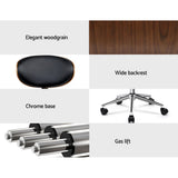 Artiss Retro Wooden Office Chair with Black Leather Seat — Allure Home Collections