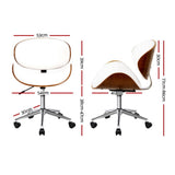 Dongara white and brown retro wooden office chair, view 2