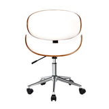 Dongara white and brown retro wooden office chair, view 3